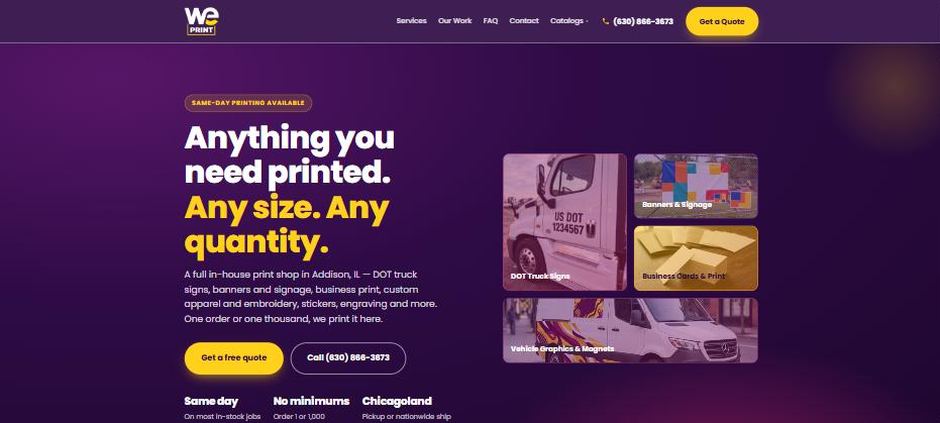 We Print Services home page